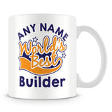 Worlds Best Builder Personalised Mug - Orange