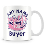 Worlds Best Buyer Personalised Mug - Pink