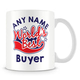 Worlds Best Buyer Personalised Mug - Red