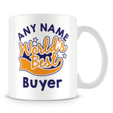 Worlds Best Buyer Personalised Mug - Orange