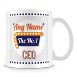 CEO Personalised Mug - No.1 Retro Gift - Orange