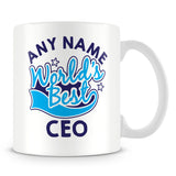 Worlds Best CEO Personalised Mug - Blue