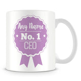 CEO Mug - Personalised Gift - Rosette Design - Purple