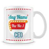 CEO Personalised Mug - No.1 Retro Gift - Green