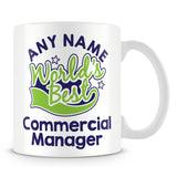 Worlds Best Commercial Manager Personalised Mug - Green