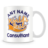 Worlds Best Consultant Personalised Mug - Orange