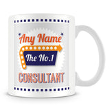 Consultant Personalised Mug - No.1 Retro Gift - Orange