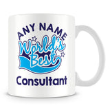 Worlds Best Consultant Personalised Mug - Blue