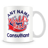 Worlds Best Consultant Personalised Mug - Red