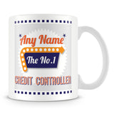 Credit Controller Personalised Mug - No.1 Retro Gift - Orange