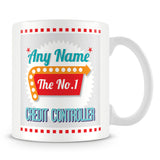 Credit Controller Personalised Mug - No.1 Retro Gift - Green