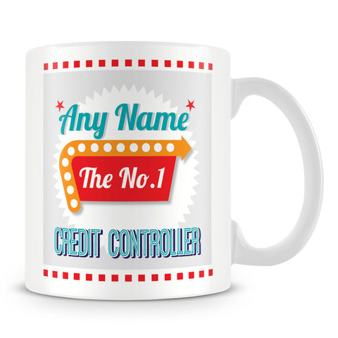 Credit Controller Personalised Mug - No.1 Retro Gift - Green