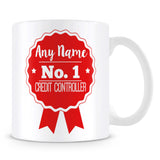 Credit Controller Mug - Personalised Gift - Rosette Design - Red