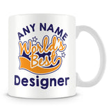 Worlds Best Designer Personalised Mug - Orange