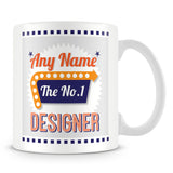 Designer Personalised Mug - No.1 Retro Gift - Orange