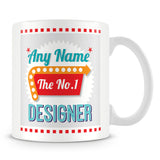 Designer Personalised Mug - No.1 Retro Gift - Green