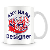 Worlds Best Designer Personalised Mug - Red