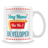 Developer Personalised Mug - No.1 Retro Gift - Green