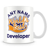 Worlds Best Developer Personalised Mug - Orange