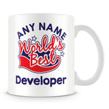 Worlds Best Developer Personalised Mug - Red