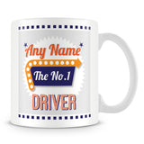 Driver Personalised Mug - No.1 Retro Gift - Orange