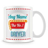 Driver Personalised Mug - No.1 Retro Gift - Green