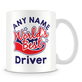 Worlds Best Driver Personalised Mug - Red