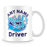 Worlds Best Driver Personalised Mug - Blue