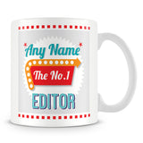 Editor Personalised Mug - No.1 Retro Gift - Green