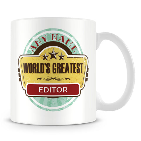 Worlds Greatest Editor Personalised Mug