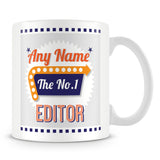 Editor Personalised Mug - No.1 Retro Gift - Orange