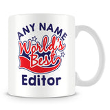 Worlds Best Editor Personalised Mug - Red