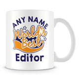 Worlds Best Editor Personalised Mug - Orange