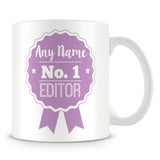 Editor Mug - Personalised Gift - Rosette Design - Purple