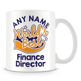 Worlds Best Finance Director Personalised Mug - Orange