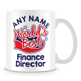 Worlds Best Finance Director Personalised Mug - Red