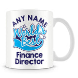 Worlds Best Finance Director Personalised Mug - Blue