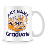 Worlds Best Graduate Personalised Mug - Orange