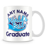 Worlds Best Graduate Personalised Mug - Blue