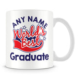 Worlds Best Graduate Personalised Mug - Red