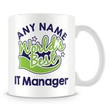 Worlds Best IT Manager Personalised Mug - Green