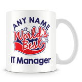 Worlds Best IT Manager Personalised Mug - Red