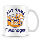 Worlds Best IT Manager Personalised Mug - Orange