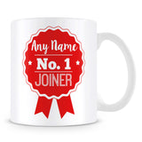 Joiner Mug - Personalised Gift - Rosette Design - Red