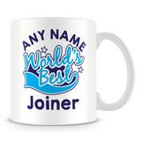 Worlds Best Joiner Personalised Mug - Blue