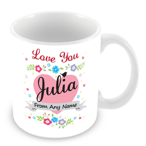 Julia Mug - Love You Julia Personalised Gift