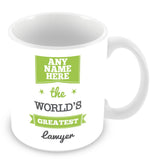 The Worlds Greatest Lawyer Personalised Mug - Green