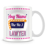 Lawyer Personalised Mug - No.1 Retro Gift - Pink