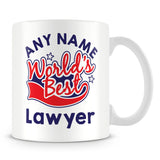 Worlds Best Lawyer Personalised Mug - Red