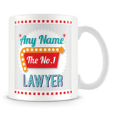 Lawyer Personalised Mug - No.1 Retro Gift - Green